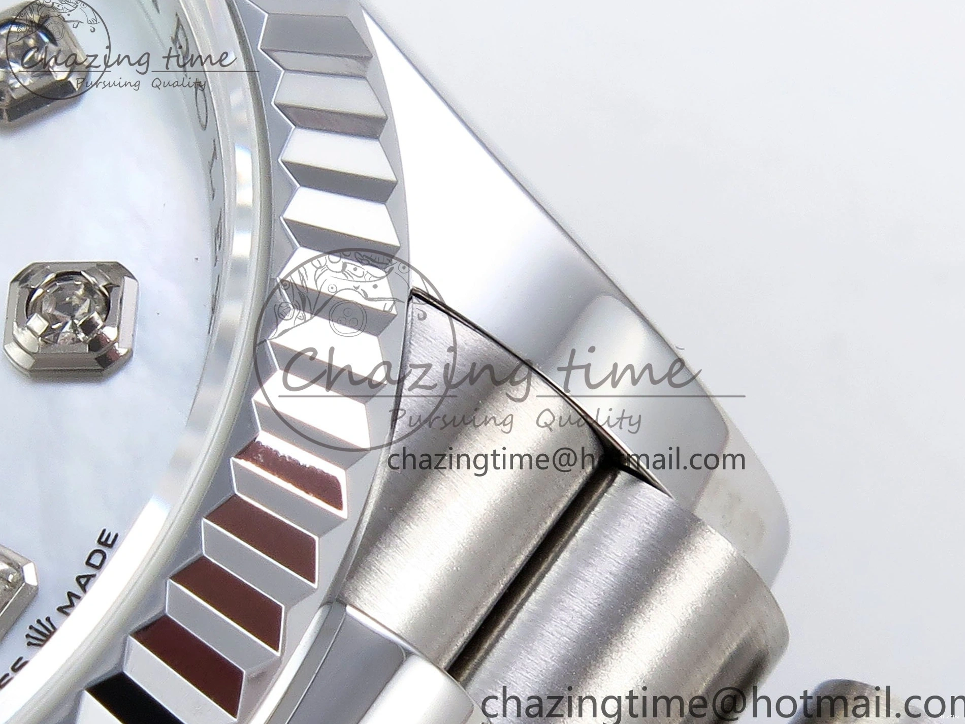 MiroTime 0310 Day Date 36 SS TWSF Best Edition White Diamonds Dial on SS Bracelet A Trendsetting 1604